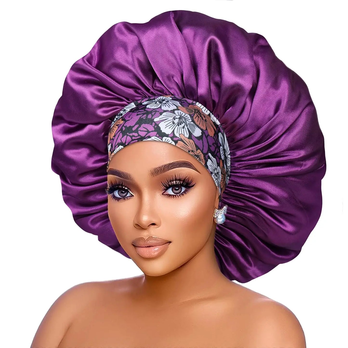 Women's Satin Sleep Cap, High Density Bonnet, Breathable Design, Elastic Wide Band, Soft Fabric
