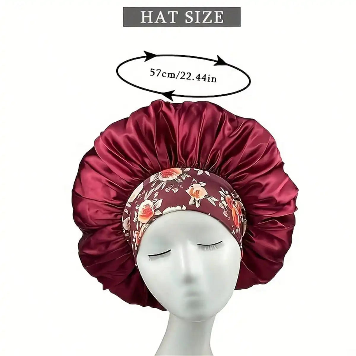 Women's Satin Sleep Cap, High Density Bonnet, Breathable Design, Elastic Wide Band, Soft Fabric