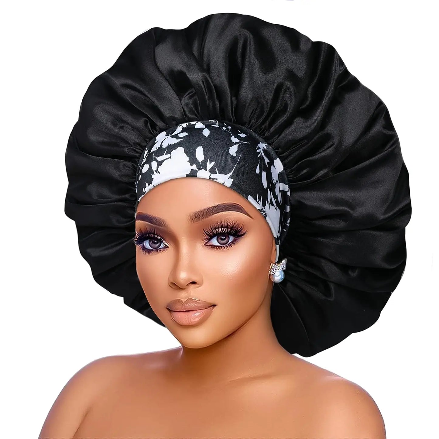Women's Satin Sleep Cap, High Density Bonnet, Breathable Design, Elastic Wide Band, Soft Fabric