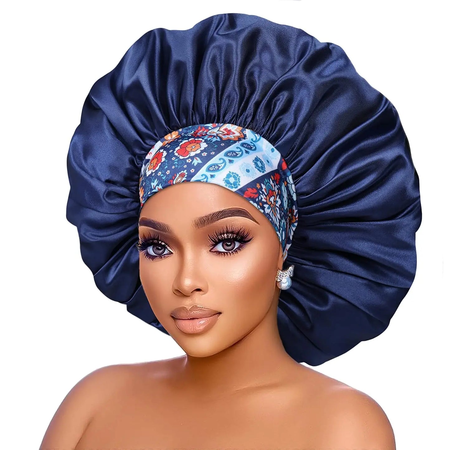 Women's Satin Sleep Cap, High Density Bonnet, Breathable Design, Elastic Wide Band, Soft Fabric