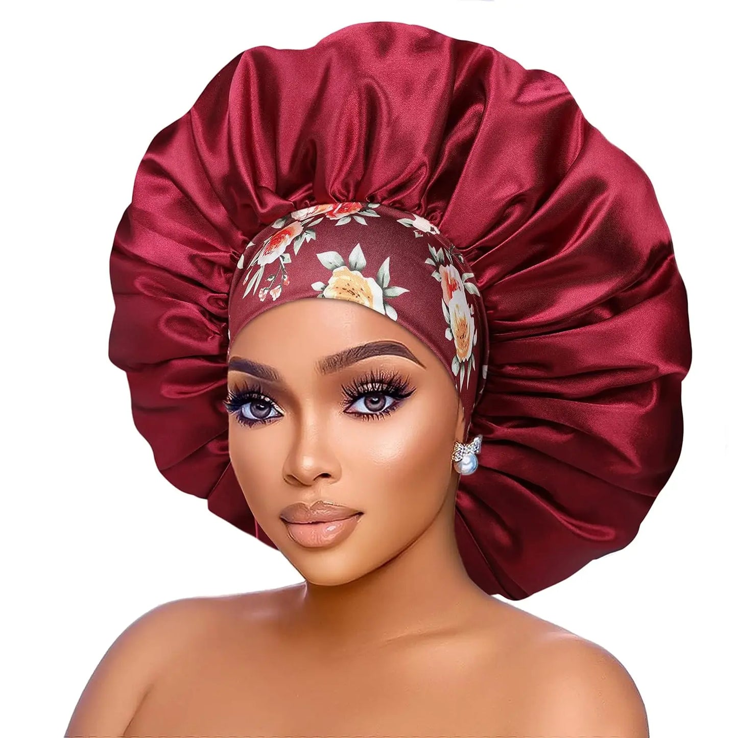 Women's Satin Sleep Cap, High Density Bonnet, Breathable Design, Elastic Wide Band, Soft Fabric